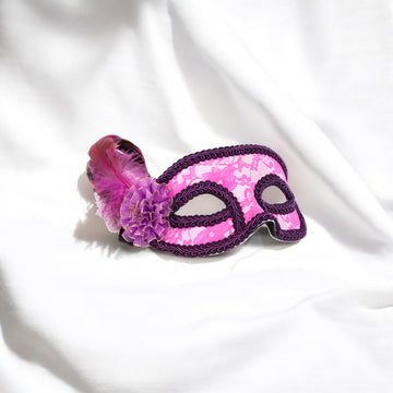 Feathered Masquerade Mask - Violet